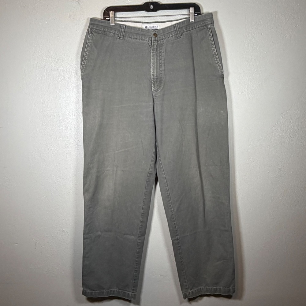Columbia‎ Mens AM8142 Gray Cotton Canvas Outdoor Utility Pants 36x32
